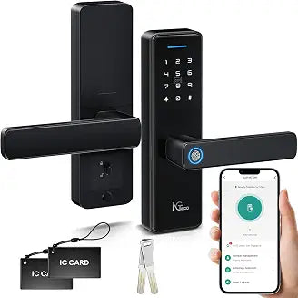 NGTeco A730N Wi-Fi Smart Door Lock - 5-in-1 Fingerprint, Passcode, Card, NFC and App Access with Random Anti-Peep Code