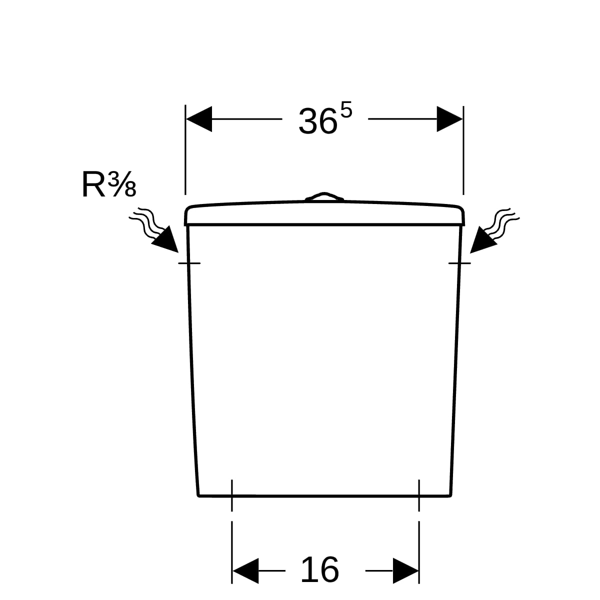 GEBERIT 500.269.01.1 SELNOVA DUAL FLUSH EXPOSED CC CISTERN