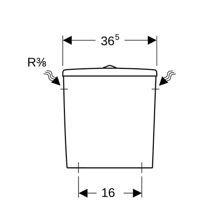 GEBERIT 500.269.01.1 SELNOVA DUAL FLUSH EXPOSED CC CISTERN
