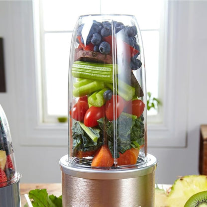 Nutribullet Blender 900 Series - 4 Piece Set - Powerful 24,000 RPM Personal Blender & Smoothie Maker - 900W - Includes 700ml Cup & Flip Top To-Go Lid, Crush Ice, Frozen Fruit & Nuts - Champagne