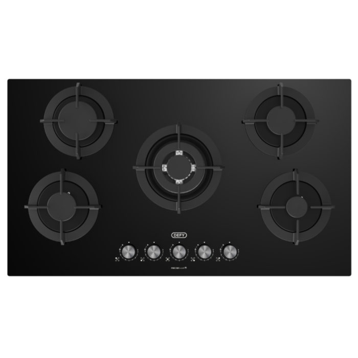 Defy 90cm Black Gas on Glass Hob - DHG905