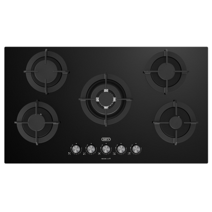 Defy 90cm Black Gas on Glass Hob - DHG905