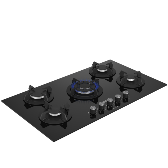 Defy 90cm Black Gas on Glass Hob - DHG905