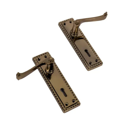 Georgian Door Handle, Antique Brass