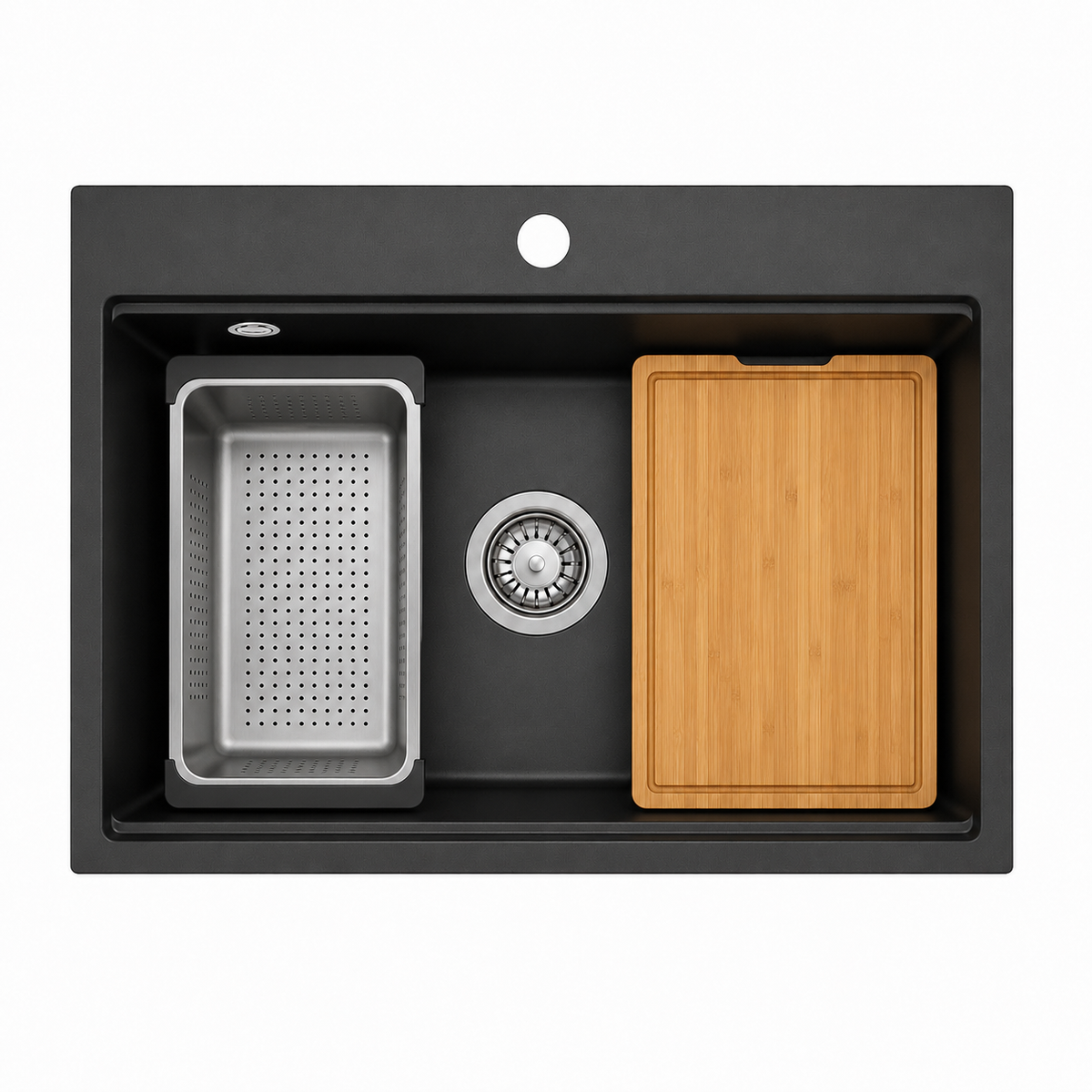 Flavio Bella D-in 720x495 Blk + Colander+c/board