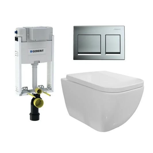 Geberit Kombo Alba W/h & Alpha 15 Square Chrome