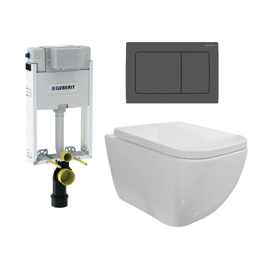 Geberit & Flavio Kombo Alba W/h & Alpha 30 Matt Black