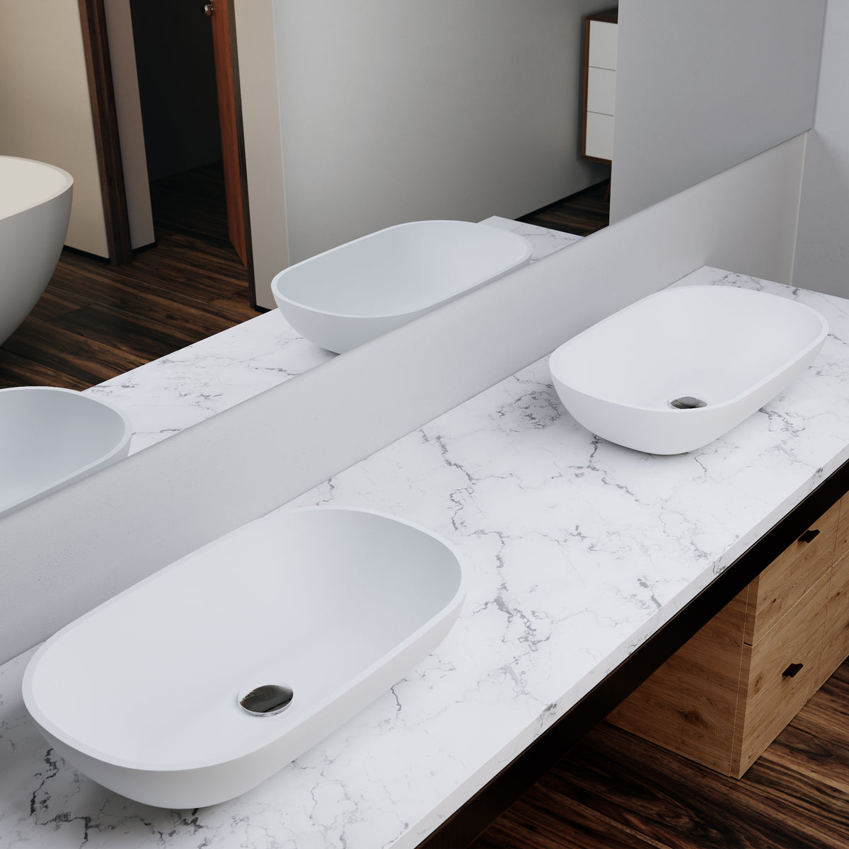 DADOquartz Dado Amsterdam Basin Gloss White 550x350mm