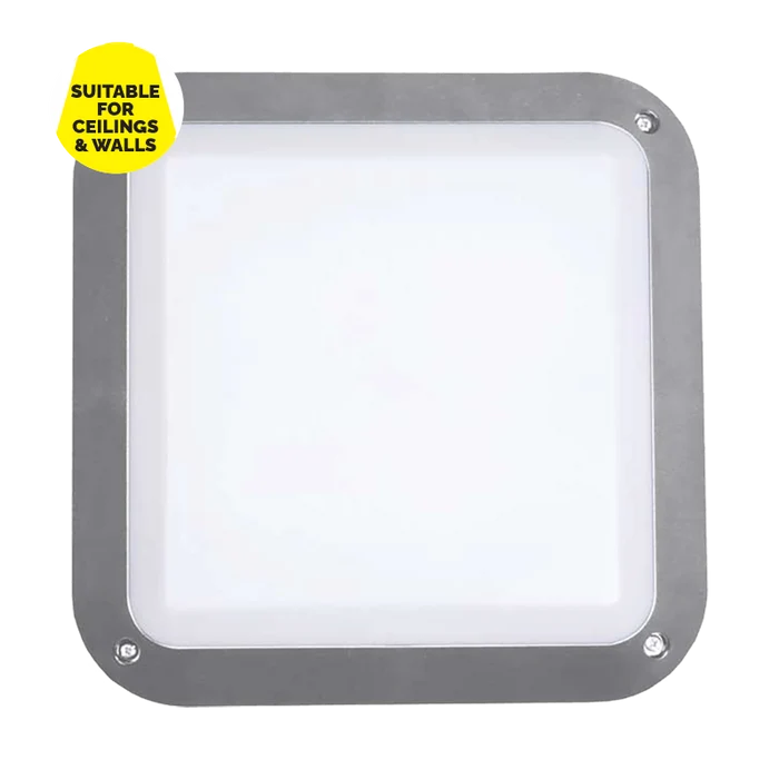 Anna Grey Plastic Square Outdoor Bulkhead