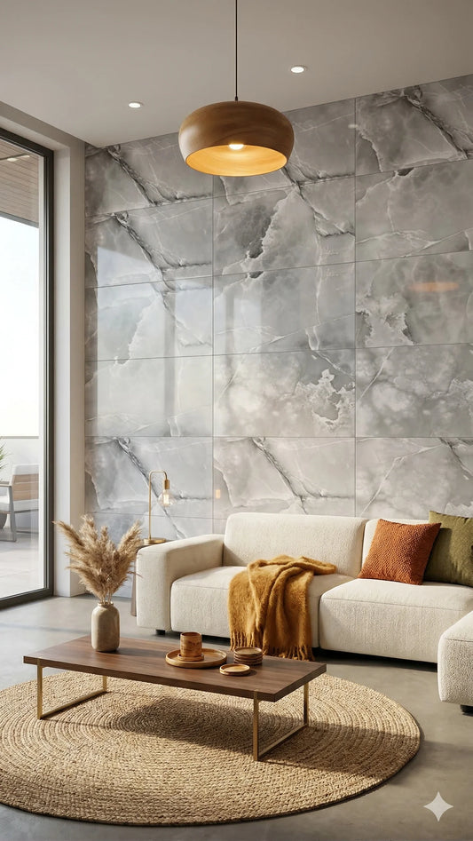 Armani Silver Polished Porcelain 600X1200 1st Grade Floor & Wall Tiles