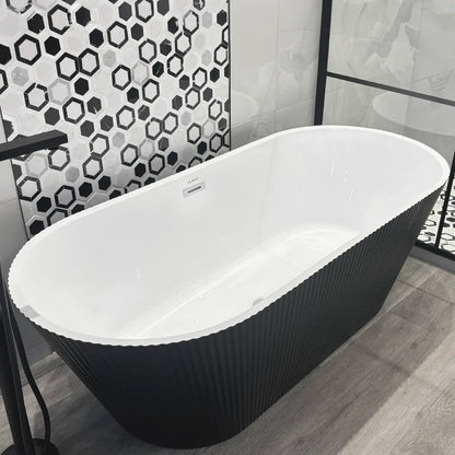 Falvio Bath 1700x750 F/s Arabella MB Fluted With Overflow