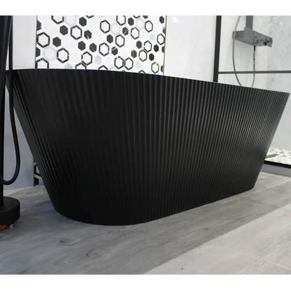 Falvio Bath 1700x750 F/s Arabella MB Fluted With Overflow