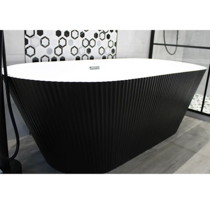 Falvio Bath 1700x750 F/s Arabella MB Fluted With Overflow