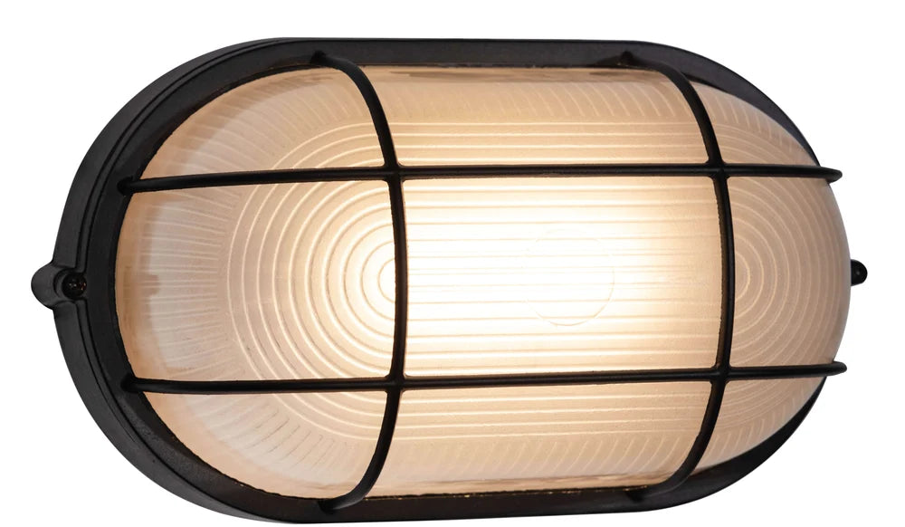 Black Small 210mm Oval Braai Light