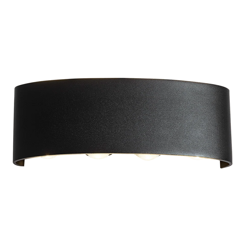 Black 8W Warm White LED Up and Down-Facing Outdoor Wall Light