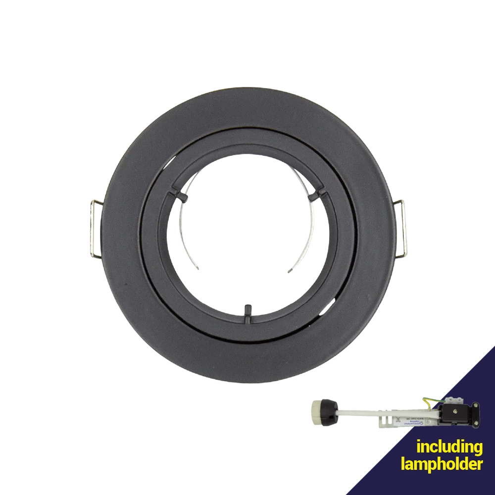 Black Fixed 220V Downlight with 70mm Cut Out