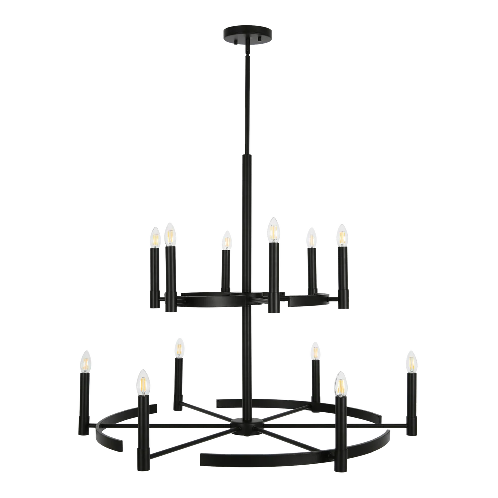 Blake Black 12 Light Chandelier