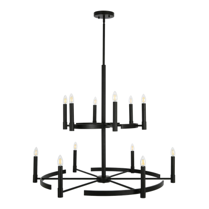 Blake Black 12 Light Chandelier