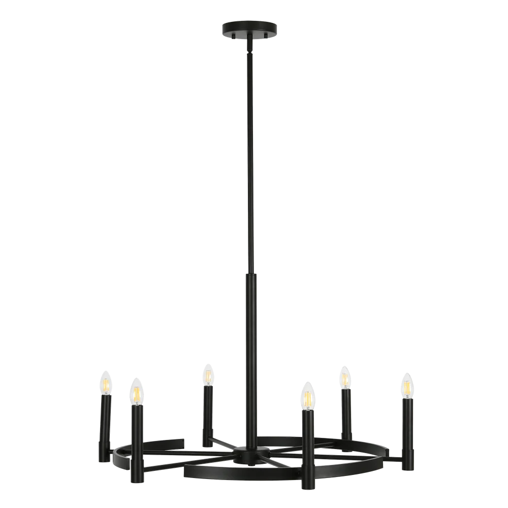 Blake Black 6 Light Chandelier