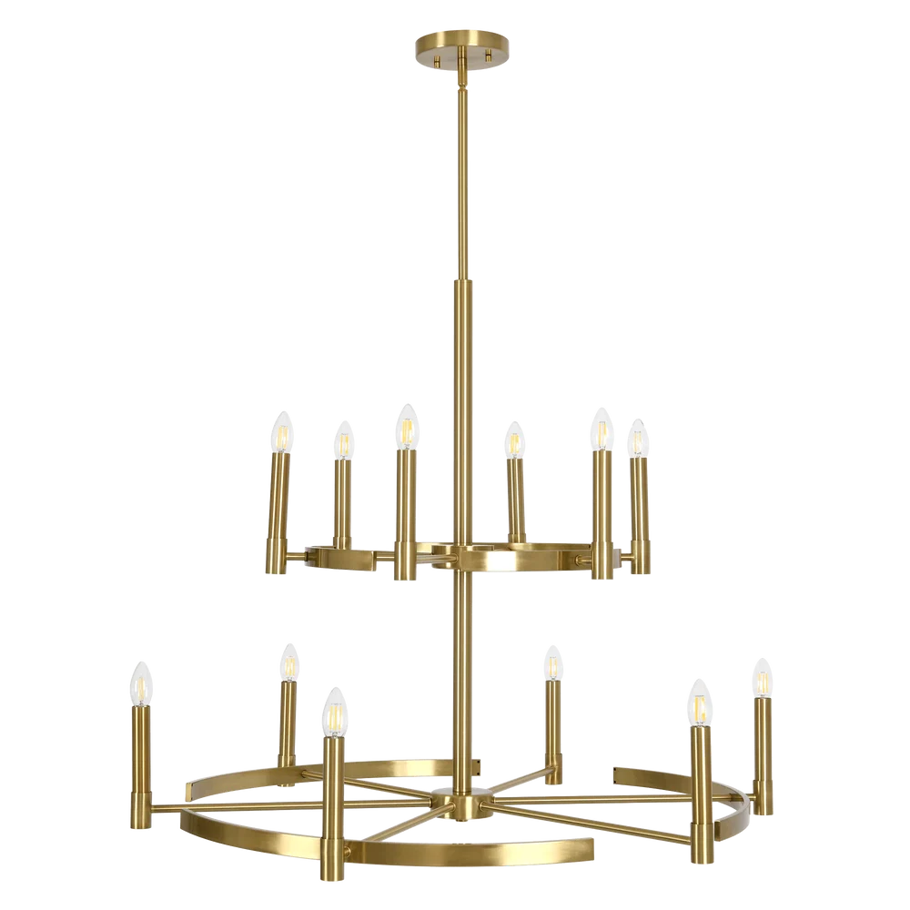 Blake Brass Gold 12 Light Chandelier