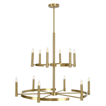 Blake Brass Gold 12 Light Chandelier