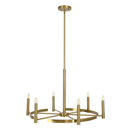 Blake Brass Gold 6 Light Chandelier