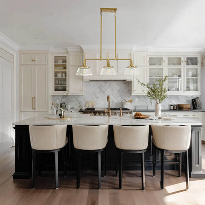 Brooklyn Brass Gold 3 Light Pendant with Clear Glass