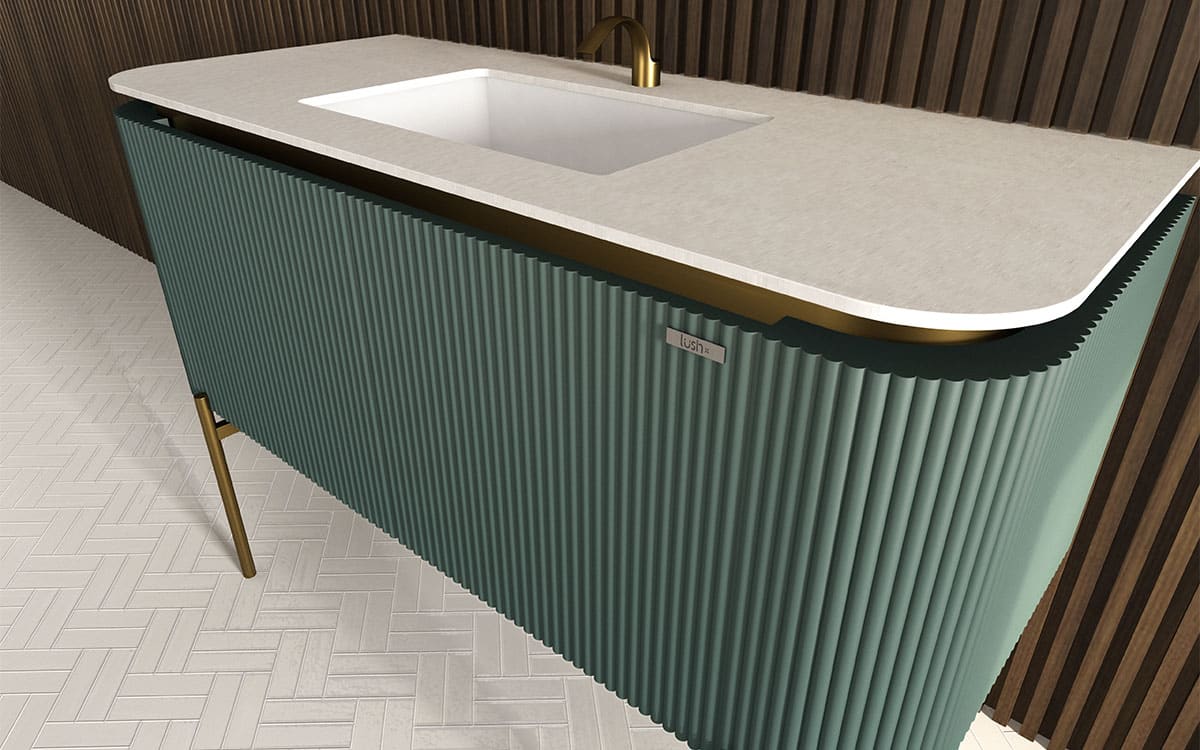 Mosaico Vero Crocky Vanity 1300mm Jade Green