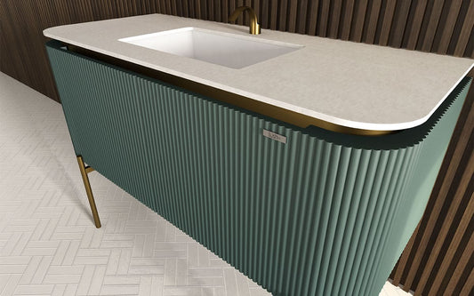 Mosaico Vero Crocky Vanity 1300mm Jade Green
