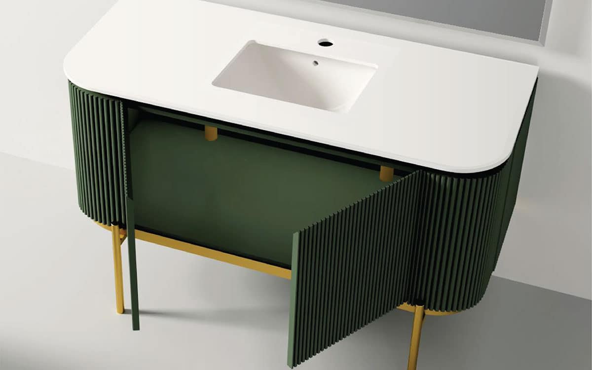 Mosaico Vero Crocky Vanity 1300mm Jade Green