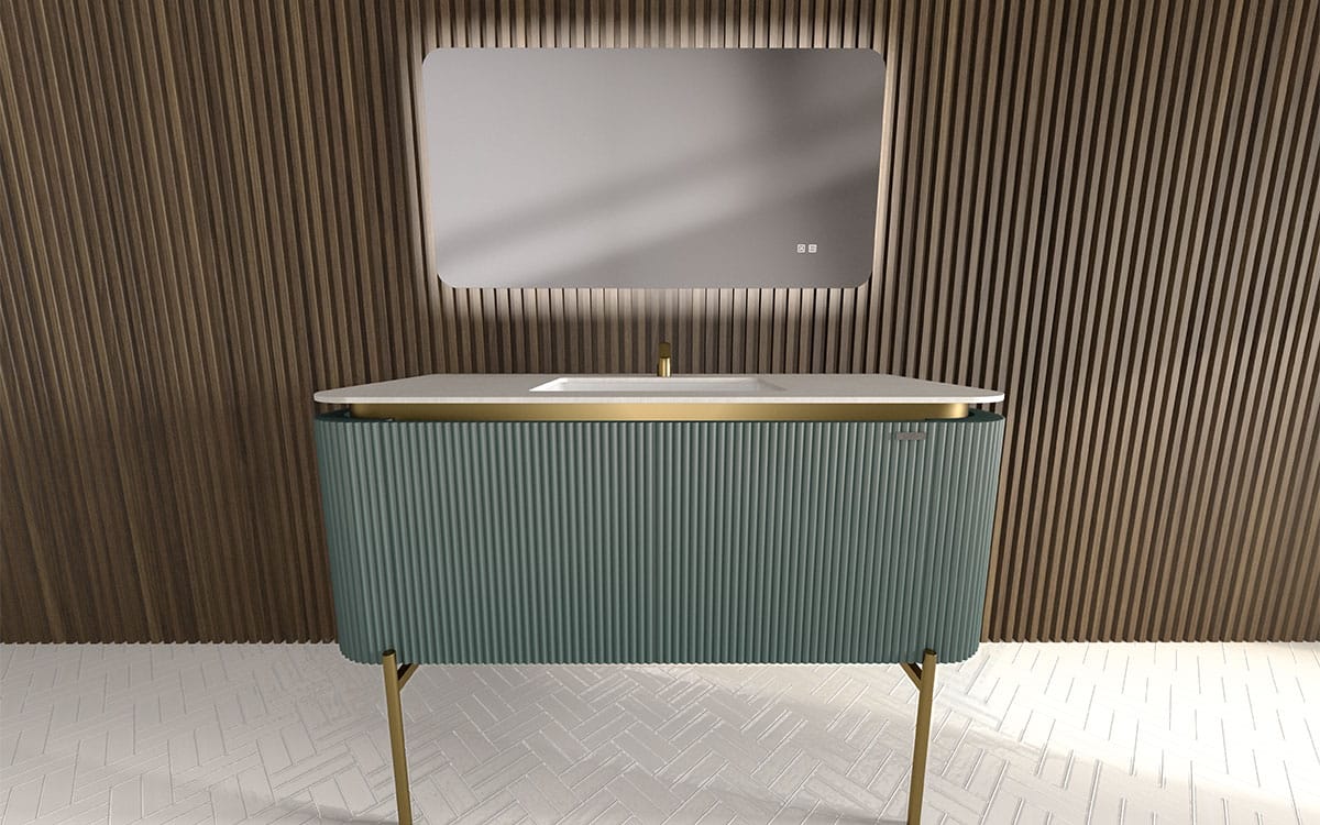 Mosaico Vero Crocky Vanity 1300mm Jade Green