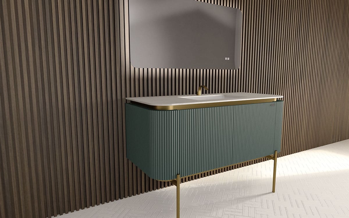 Mosaico Vero Crocky Vanity 1300mm Jade Green