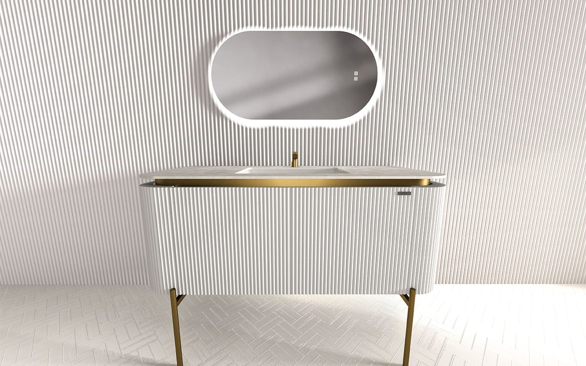 Mosaico Vero Crocky Vanity 1300mm White
