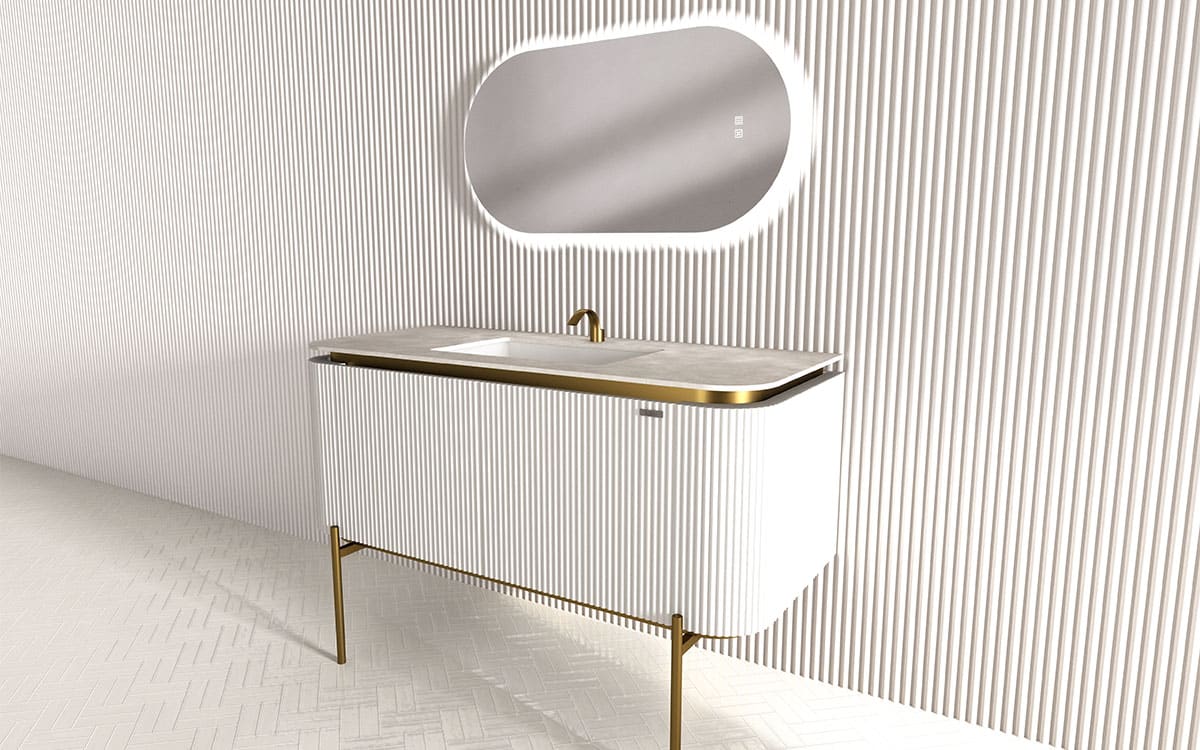 Mosaico Vero Crocky Vanity 1300mm White