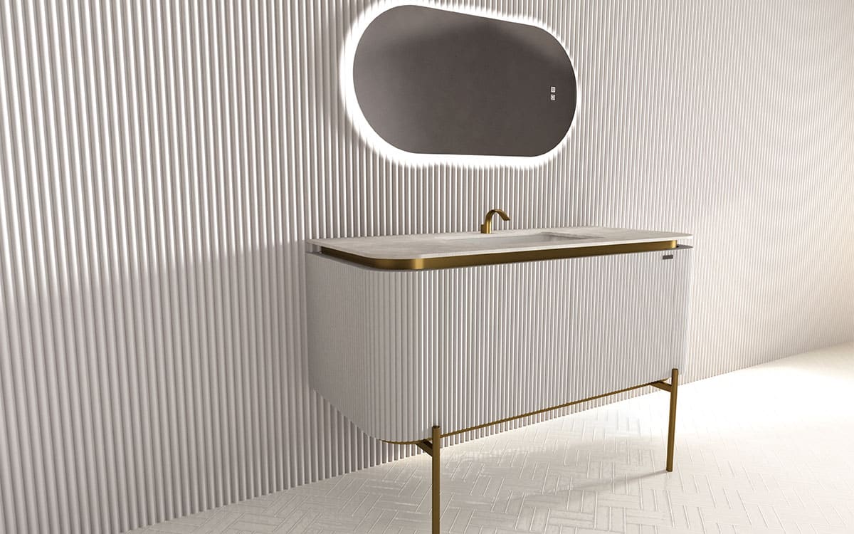 Mosaico Vero Crocky Vanity 1300mm White