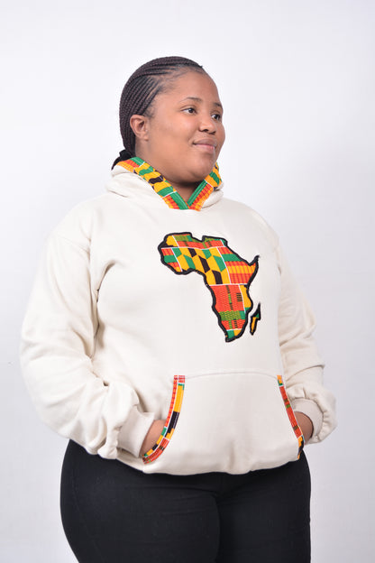 T8247 Traditional African Creame Jacket with centre Yellow, Green, Red & Black Africa Map