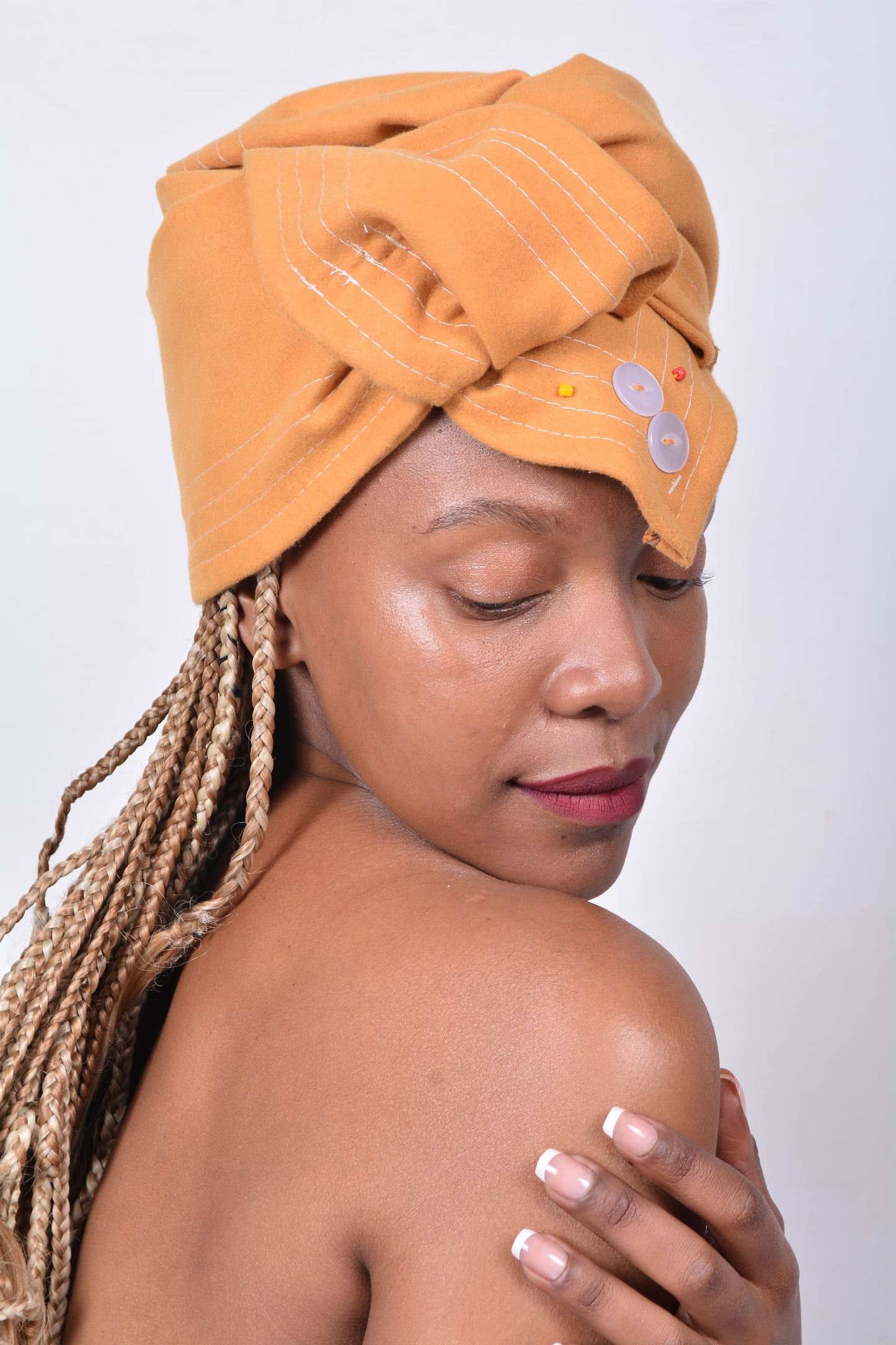 T8285 Ladies Mustard African Beaded Hearts Duke