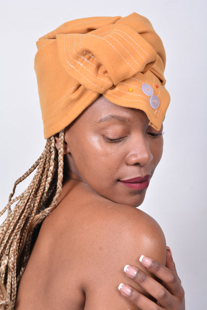 T8285 Ladies Mustard African Beaded Hearts Duke