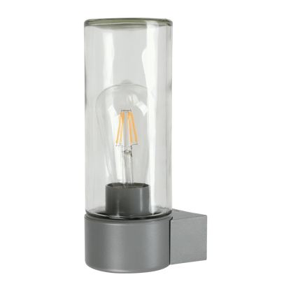 Dax Sand Grey Outdoor Wall Light with Clear Glass