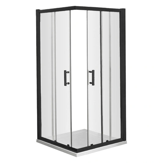 Aquatec Corner Entry 90 Matt Black 6mm Glass