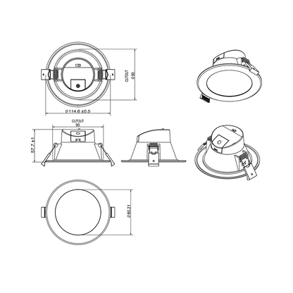Eclipse Black 8W CCT Dimmable LED Downlight