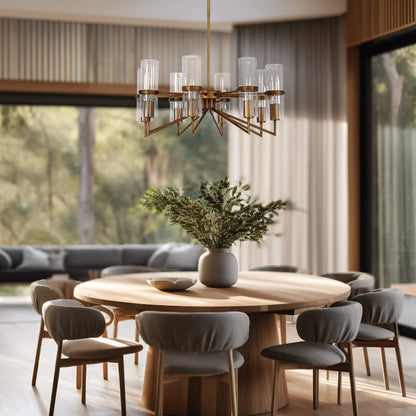 Florence Brown/Gold 5 Light Chandelier with Clear Glass