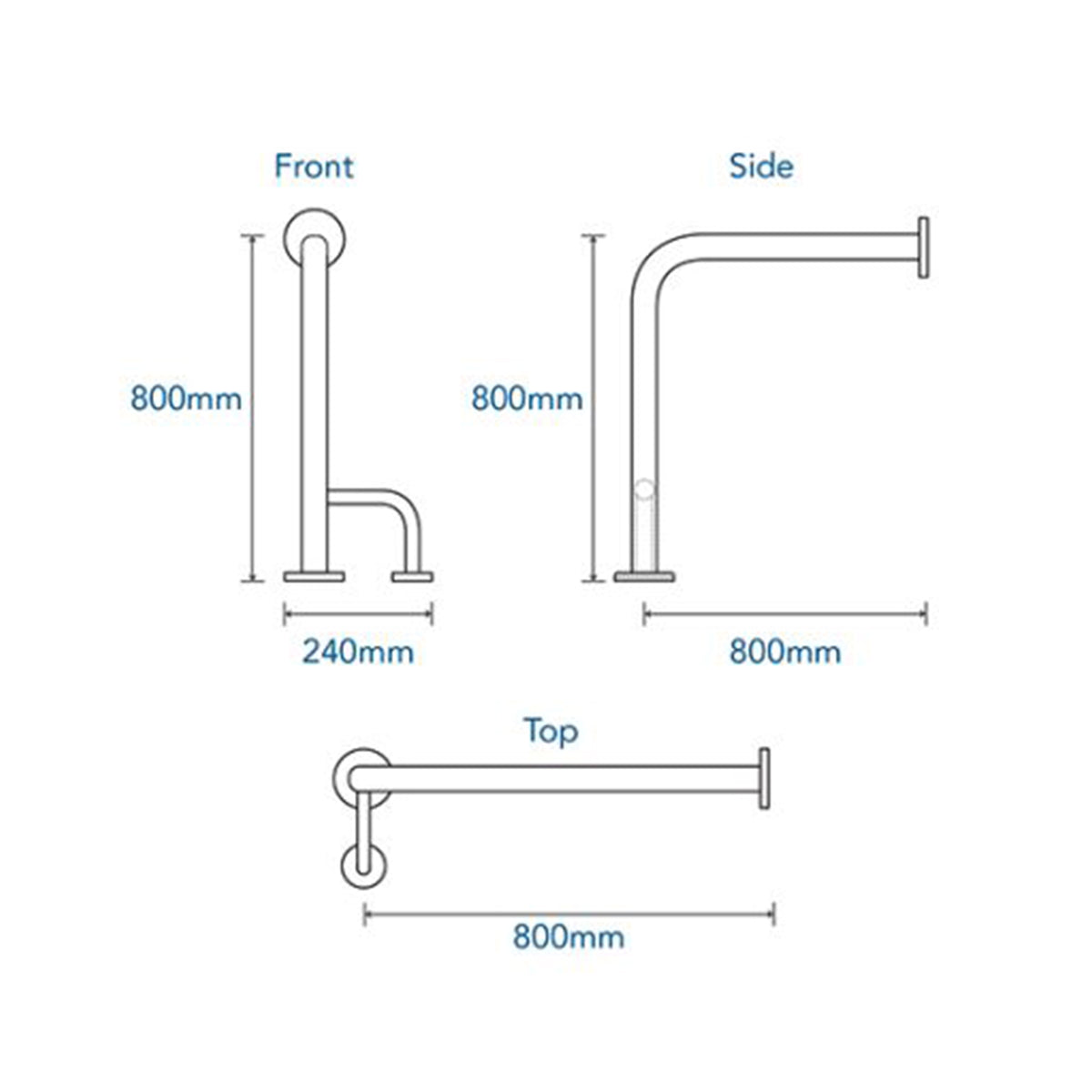 SB Grab Rail Toilet Side Bar Right