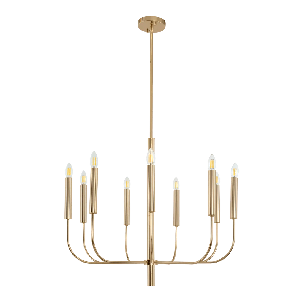 Harlow Champagne Gold 9 Light Chandelier