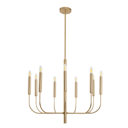 Harlow Champagne Gold 9 Light Chandelier