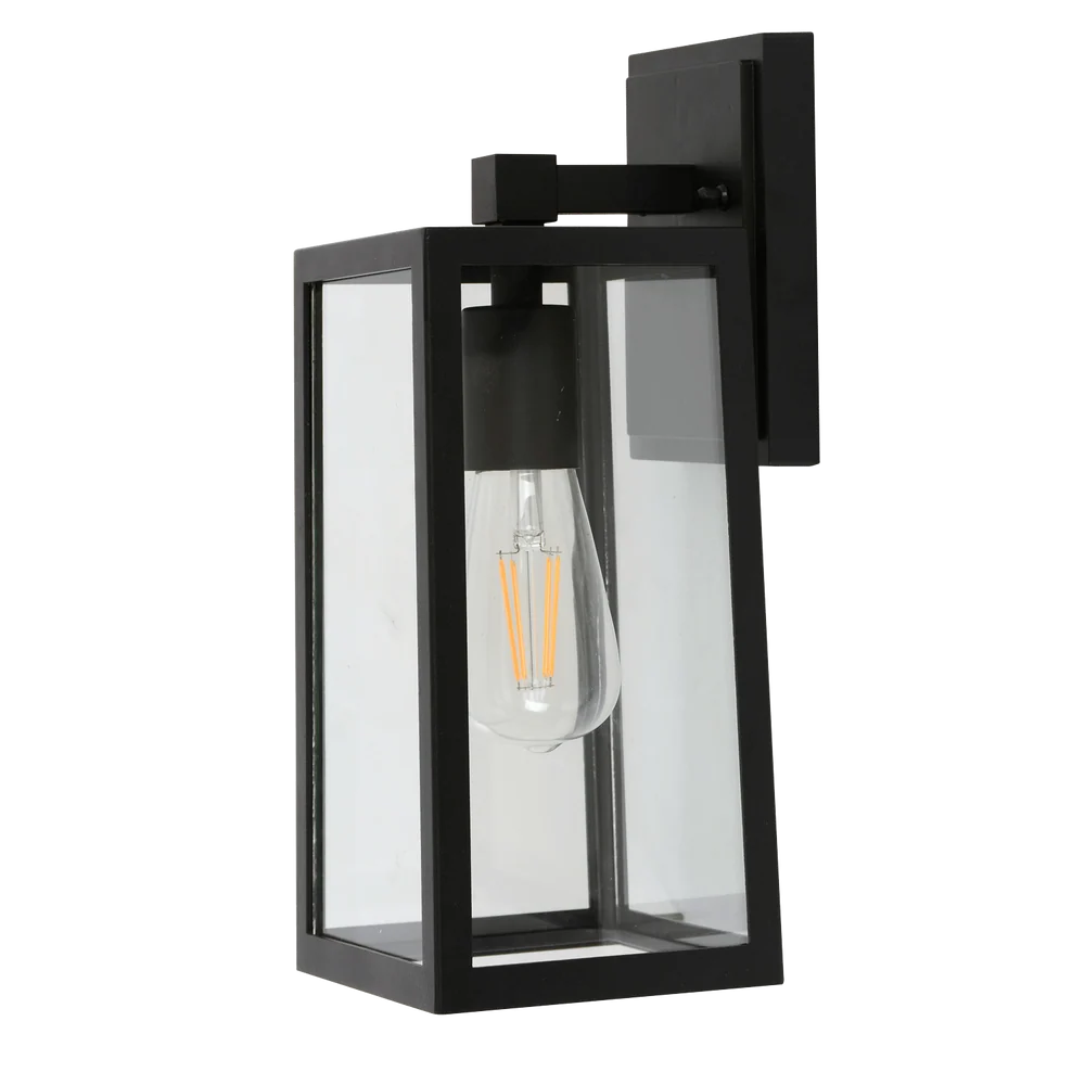 Kai Black Outdoor Wall Light with Clear Glass