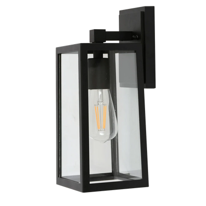 Kai Black Outdoor Wall Light with Clear Glass
