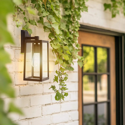 Kai Black Outdoor Wall Light with Clear Glass