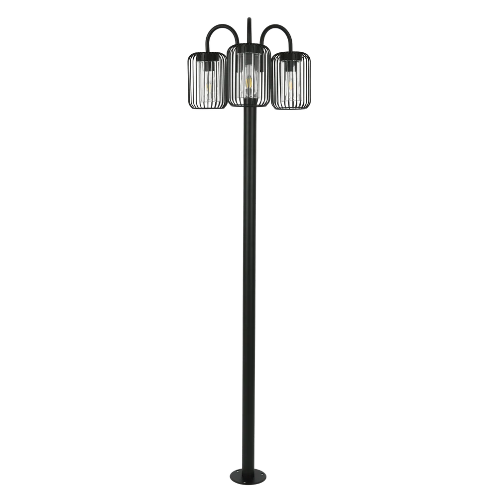 Koda Black 3 Light Outdoor Pole
