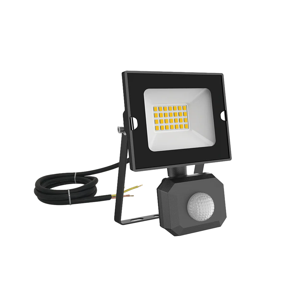 Black 20W LED Outdoor Floodlight with Motion Sensor